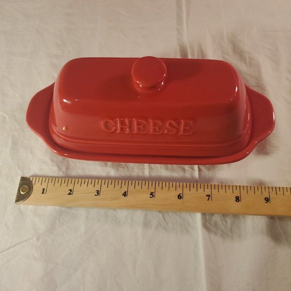 Gourmet Du Village Chevre Cheese Baker Stoneware Bistro Collection Red- Open Box - Picture 9 of 16